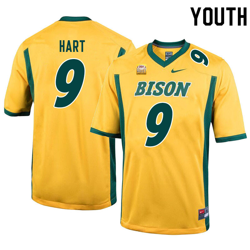 Youth #9 DJ Hart North Dakota State Bison College Football Jerseys Sale-Yellow